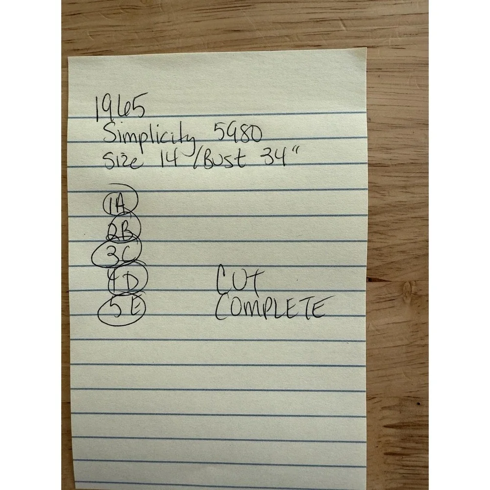 VTG‎ Simplicity Simple To Sew Pattern 5980 Misses' One-Piece Dress Size 14 Cut - Picture 4 of 4